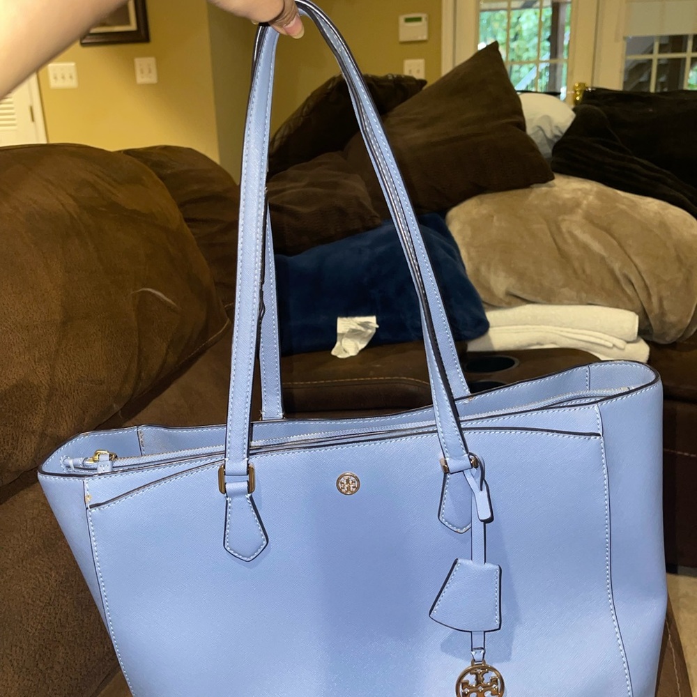 Tory Burch Light Blue Tote Bag (used)